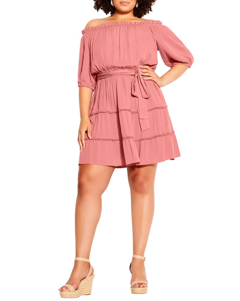 Plus size model wearing Evie Fiesta Fringe Dress by City Chic | Dia&Co | dia_product_style_image_id:200429